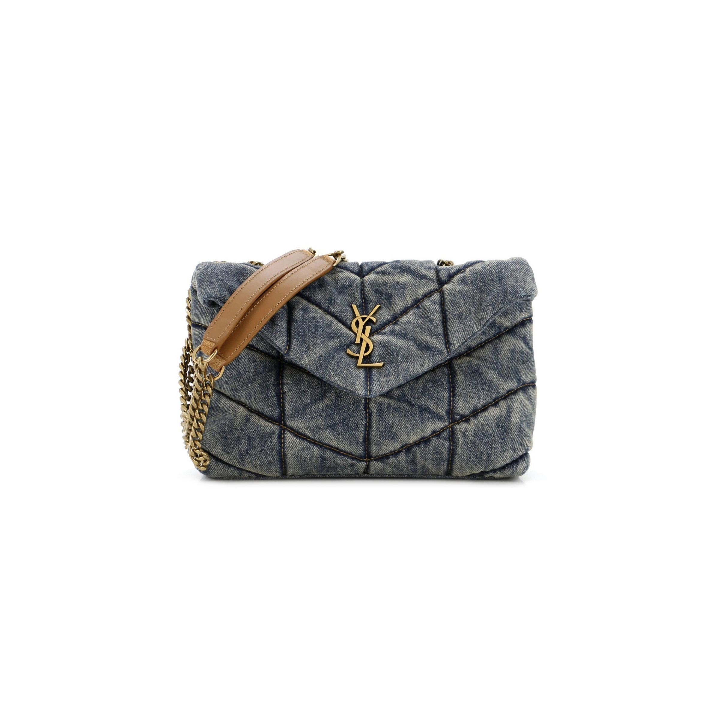 Y*L loulou puffer denim crossbody bag 6203332pt674575 (23*15.8*5.8cm)